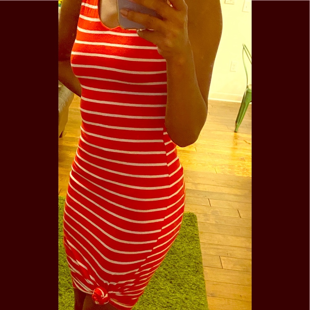 Papaya’s Orange/Red ish Striped Maxi Dress